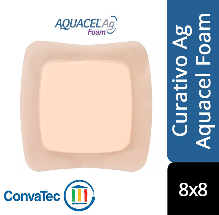 Aquacel AG Foam 8x8 cm Curativo de Hidrofibra com Espuma 420805