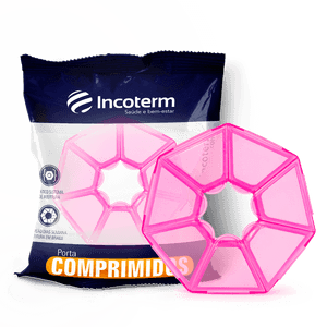 Porta Comprimidos Básico Pequeno Pink Translúcido Incoterm