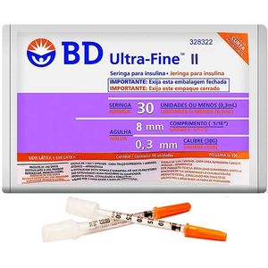 Seringa BD Ultra-Fine 0,3 ml com Agulha 30G 8x0,30mm